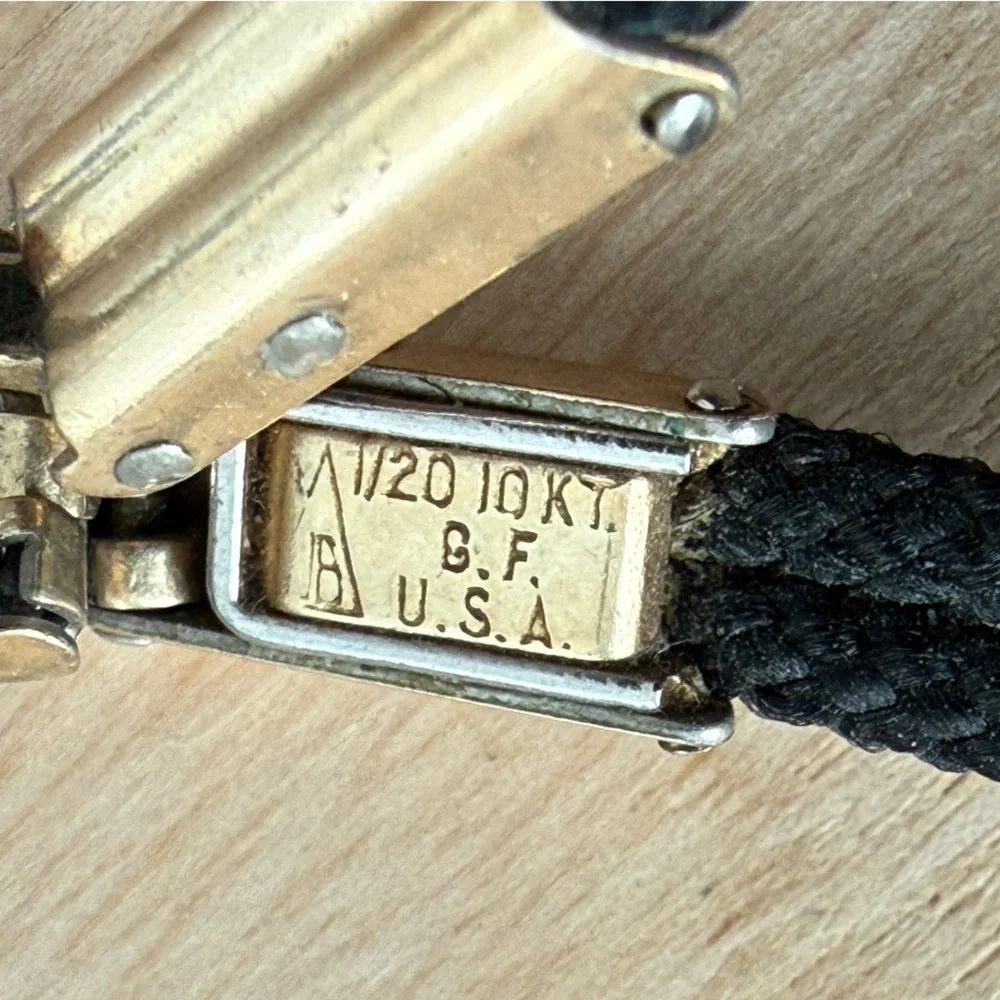 Wadsworth Mechanical Vintage Gold Plated Ladies Watch Rope Bracelet Gold Case